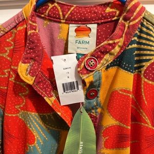 Farm Rio Chita Midi Dress Orange